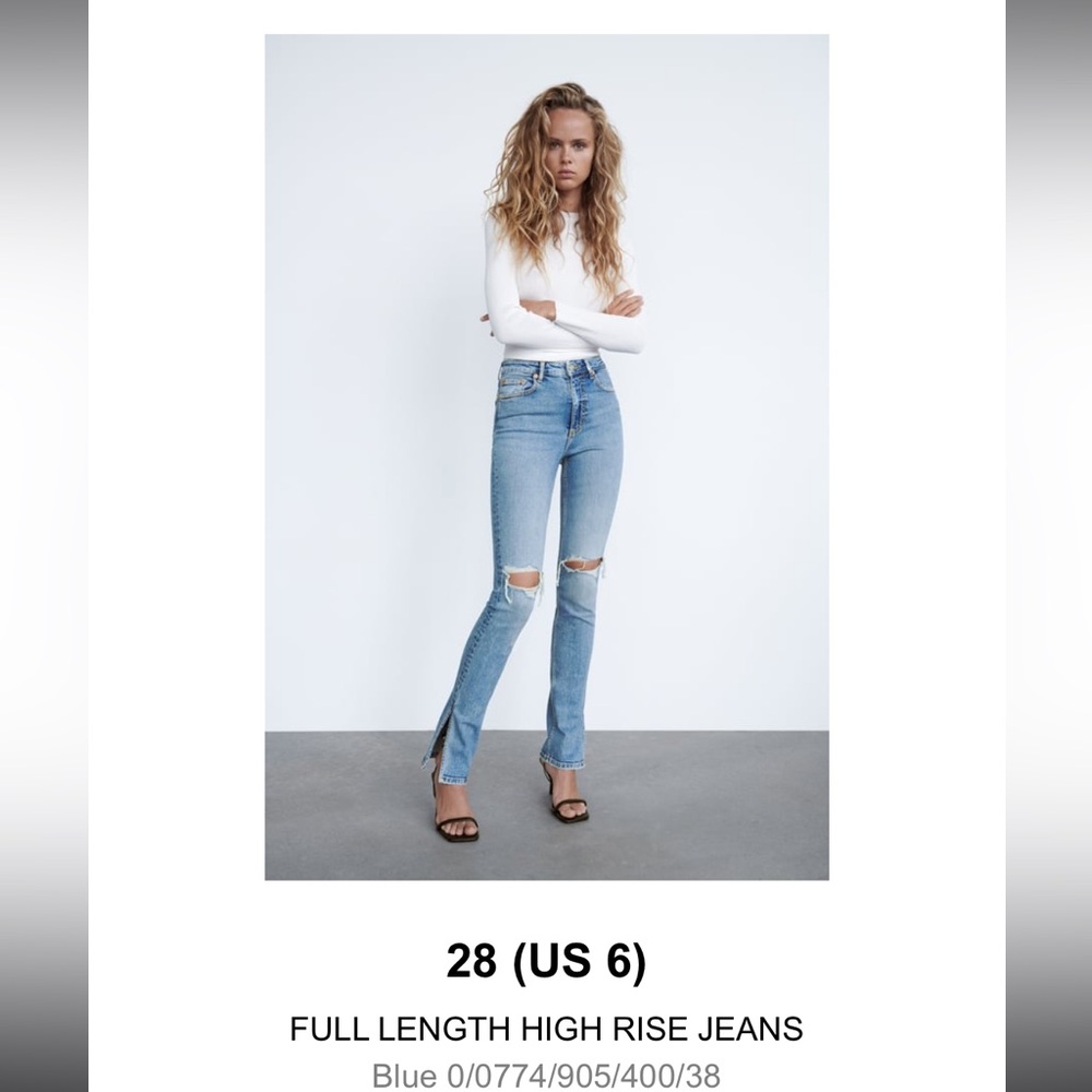 Zara Full Length High Rise Jeans
